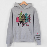 Lofaris Bright Leopard Christmas Trees Custom Name Hoodie